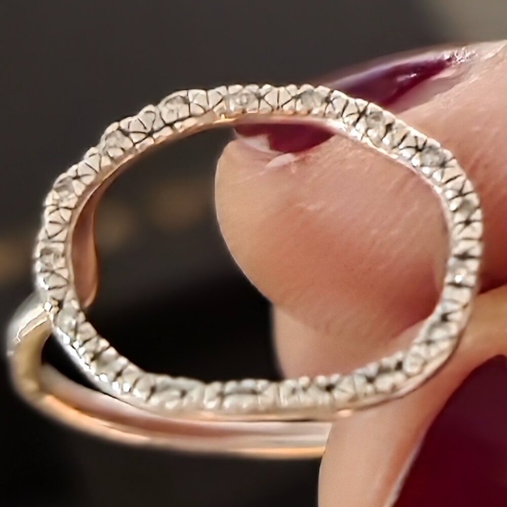 Like New - Monica Vinader Riva Circle Diamond Ring - Picture 3 of 3